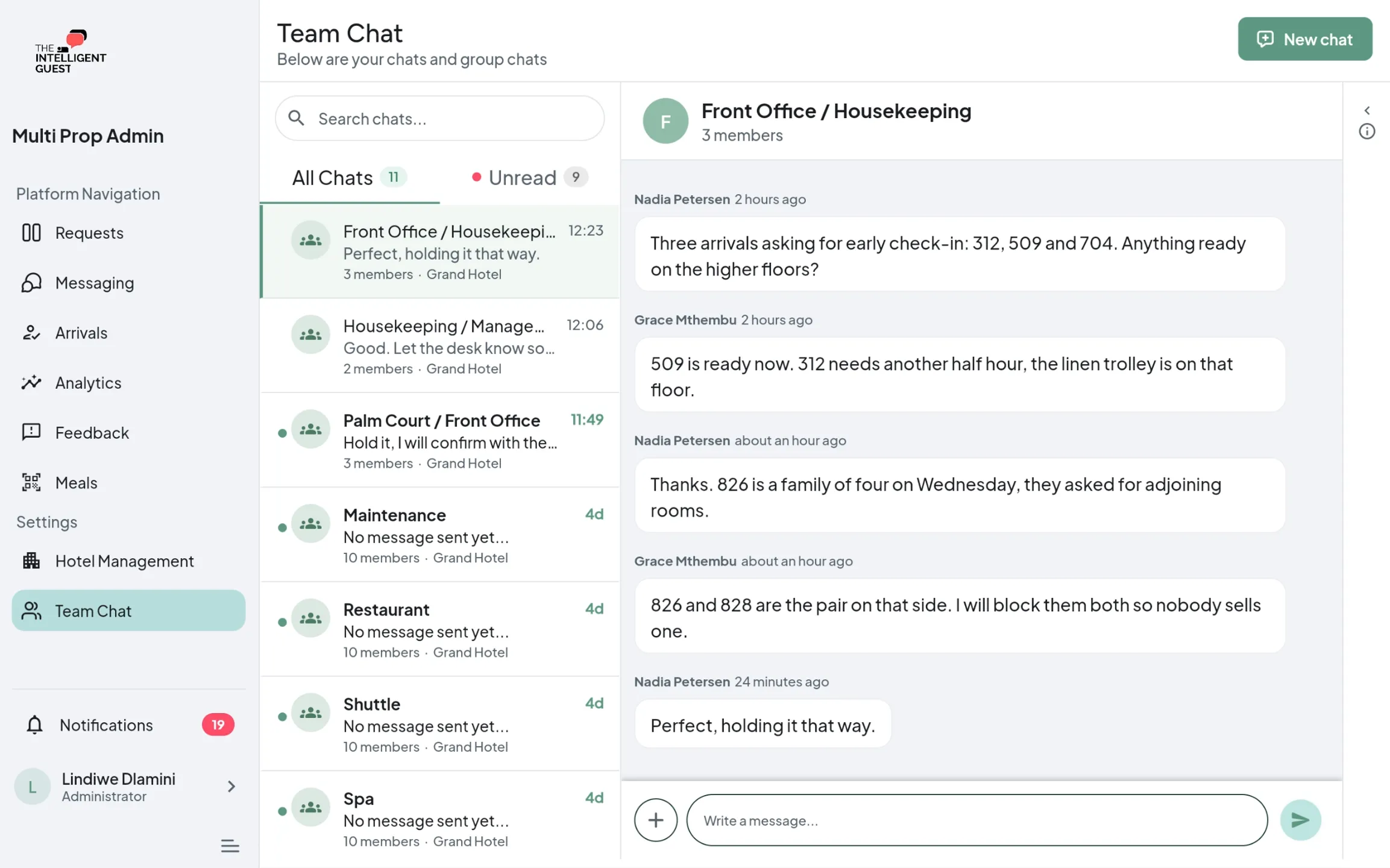 Internal chats
