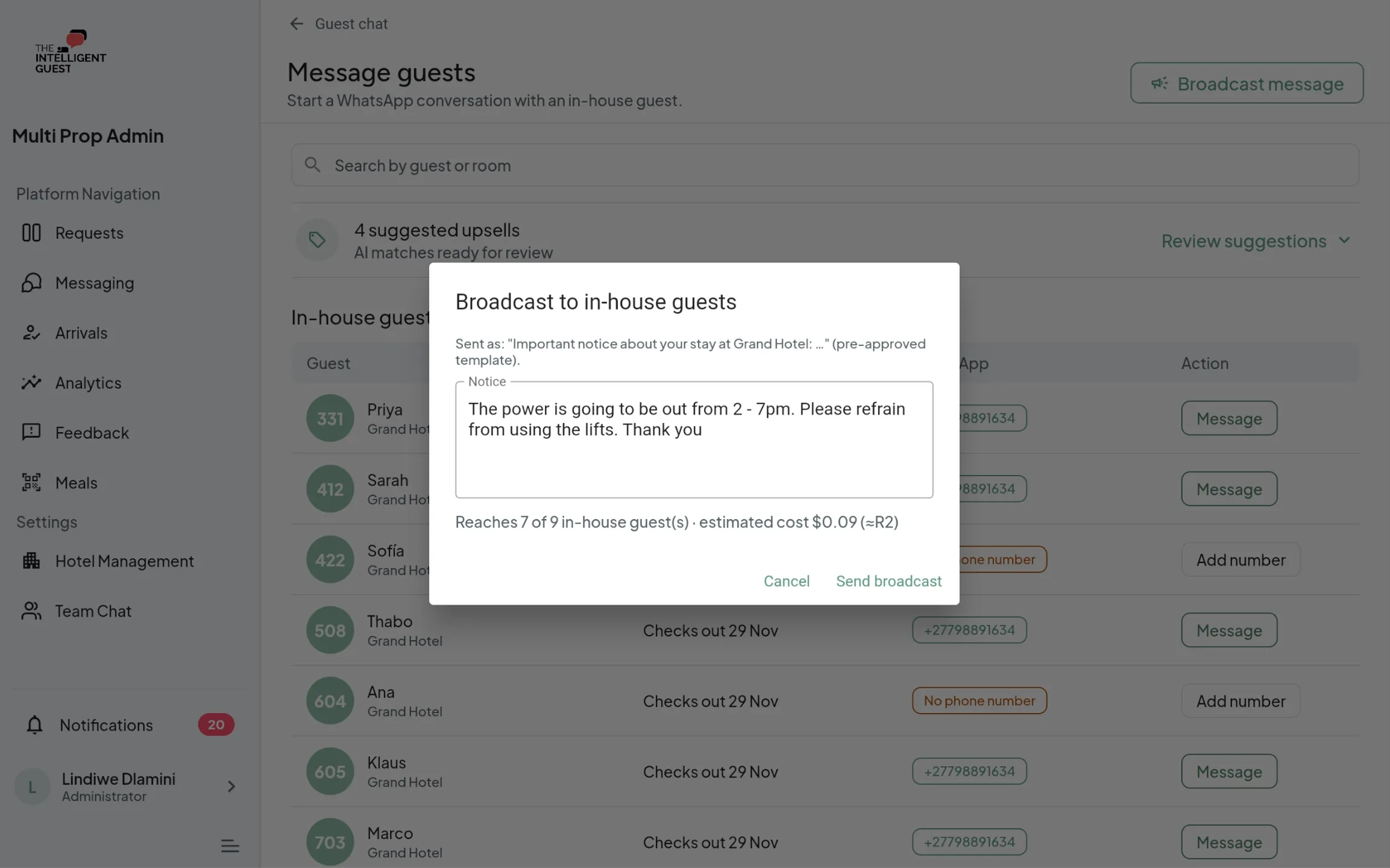 Guest messaging